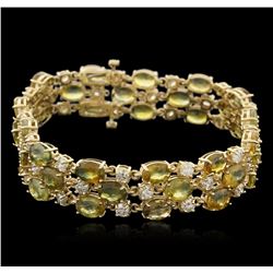 14KT Yellow Gold 37.44ctw Yellow Sapphire and Diamond Bracelet