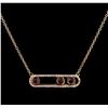 Image 1 : 0.41ctw Ruby and Diamond Necklace - 14KT Rose Gold