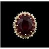 Image 2 : 14.57ctw Ruby and Diamond Ring - 14KT Yellow Gold