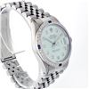 Image 3 : Rolex Stainless Steel Diamond and Sapphire DateJust Men's Watch