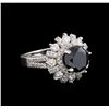 Image 1 : 4.24ctw Fancy Black Diamond Ring - 14KT White Gold