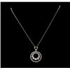 Image 2 : 0.12ctw Diamond Pendant With Chain - 14KT White Gold