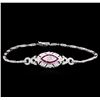 Image 1 : 0.98ctw Ruby and Diamond Bracelet - 18KT White Gold