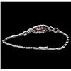 Image 2 : 0.98ctw Ruby and Diamond Bracelet - 18KT White Gold