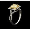 Image 3 : 1.31ctw Yellow Diamond Ring - 14KT White Gold