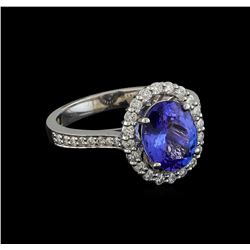 2.27ct Tanzanite and Diamond Ring - 14KT White Gold