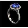 Image 4 : 2.27ct Tanzanite and Diamond Ring - 14KT White Gold