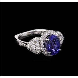 2.78ct Tanzanite and Diamond Ring - 14KT White Gold