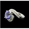 Image 2 : 14KT White Gold 3.90ct Tanzanite and Diamond Ring