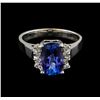 Image 2 : 2.86ct Tanzanite and Diamond Ring - 14KT White Gold