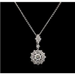 1.10ctw Diamond Pendant - 14KT White Gold