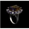 Image 4 : 15.97ct Ametrine, Sapphire and Diamond Ring - 14KT White Gold