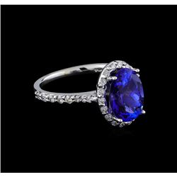 2.60ct Tanzanite and Diamond Ring - 14KT White Gold