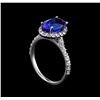 Image 4 : 2.60ct Tanzanite and Diamond Ring - 14KT White Gold
