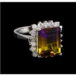 6.00ct Ametrine and Diamond Ring - 14KT White Gold