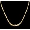 Image 1 : 4.20ctw Diamond Necklace - 18KT Two-Tone Gold