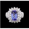 Image 2 : 14KT White Gold 3.06ct Tanzanite and Diamond Ring