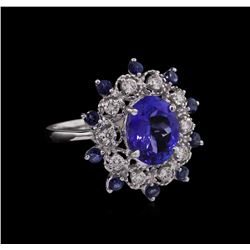 14KT White Gold 3.43ctw Tanzanite and Diamond Ring