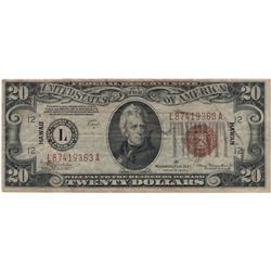 1934 $20 Hawaii Federal Reserve Note Currency