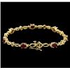 Image 2 : 3.72ctw Ruby and Diamond Bracelet - 14KT Yellow Gold