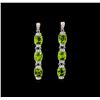 Image 1 : Crayola 15.60ctw Peridot and White Sapphire Earrings - .925 Silver