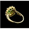 Image 2 : 2.32ct Tsavorite Garnet and Diamond Ring - 14KT Yellow Gold