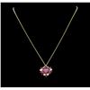 Image 1 : 5.29ctw Ruby and Diamond Pendant - 14KT Yellow Gold