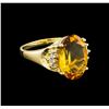 Image 1 : 4.72ct Citrine and Diamond Ring - 14KT Yellow Gold