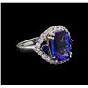 Image 1 : 4.82ctw Multi Gemstone and Diamond Ring - 14KT White Gold