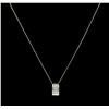 Image 2 : 1.00ctw Diamond Pendant With Chain - 14KT White Gold
