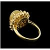 Image 3 : 3.70ct Opal and Diamond Ring - 14KT Yellow Gold