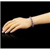Image 4 : 19.90ctw Tanzanite and Diamond Bracelet - 14KT White Gold