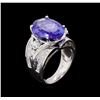 Image 4 : 8.85ct Tanzanite and Diamond Ring - 14KT White Gold