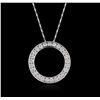 Image 1 : 14KT White Gold 1.20ctw Diamond Pendant With Chain