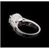Image 3 : 14KT White Gold 3.87ctw Round Brilliant Cut Diamond Ring