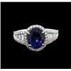 Image 2 : 14KT White Gold 3.68ct Tanzanite and Diamond Ring