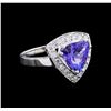 Image 1 : 2.52ct Tanzanite and Diamond Ring - 14KT White Gold