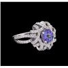 14KT White Gold 1.17ct Tanzanite and Diamond Ring