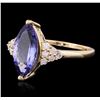 14KT Yellow Gold 2.78ct Tanzanite and Diamond Ring
