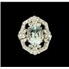 Image 2 : 7.07ct Aquamarine and Diamond Ring - 14KT White Gold