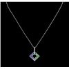 1.90ctw Sapphire and Diamond Pendant With Chain - 14KT White Gold