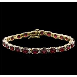 14.70ctw Ruby and Diamond Bracelet - 14KT Yellow Gold