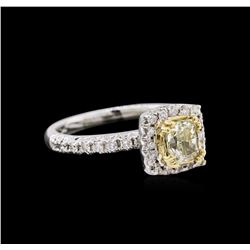 1.15ctw Yellow Diamond Ring - 14KT White Gold