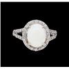 Image 2 : 2.03ct Opal and Diamond Ring - 14KT White Gold