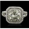 Image 2 : 14KT White Gold 3.99ctw Diamond Ring