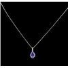 Image 2 : 2.53ct Tanzanite and Diamond Pendant With Chain - 14KT White Gold