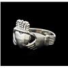 Image 1 : 14KT White Gold Heart and Crown Ring
