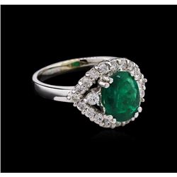 1.60ct Emerald and Diamond Ring - 18KT White Gold