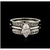 Image 2 : 14KT White Gold 1.09ctw Diamond Ring