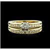 Image 2 : 14KT Yellow Gold 0.70ctw Diamond Wedding Ring Set